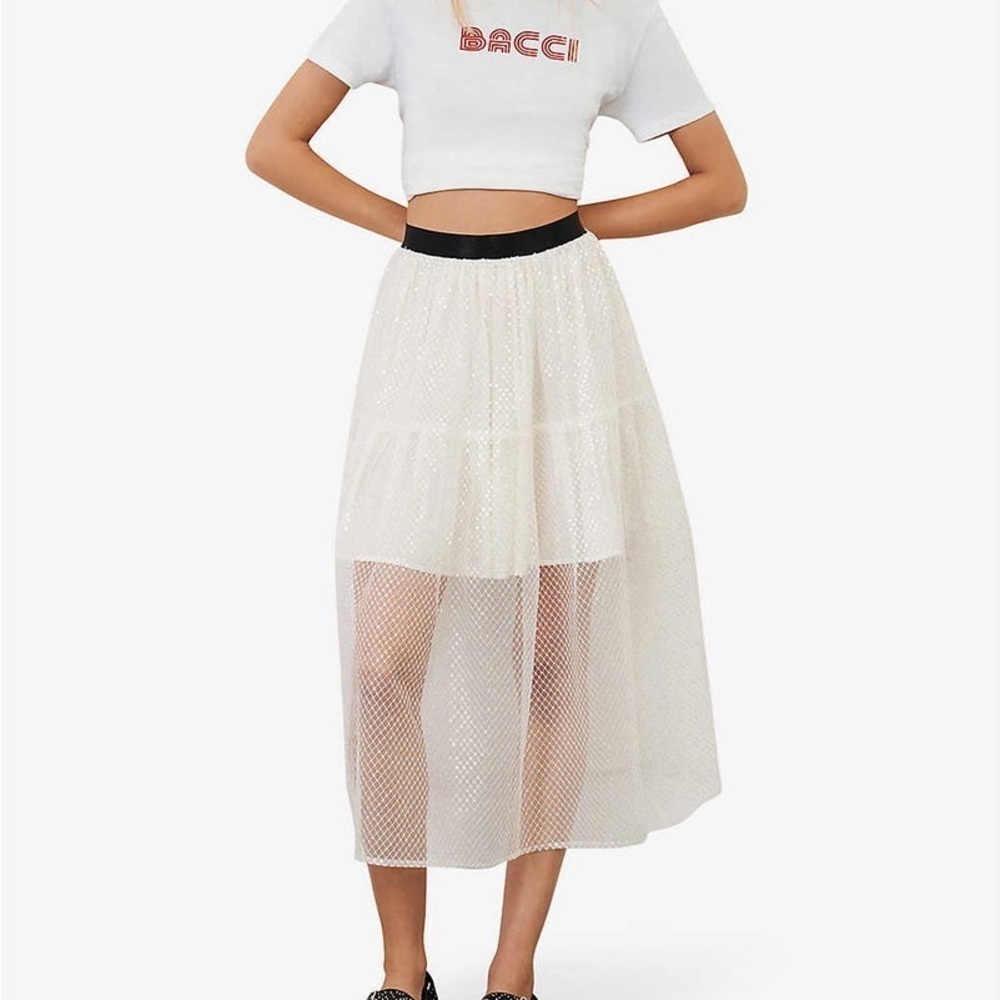 MAJE - Jiris High-Waisted Tulle Midi skirt​​​​​